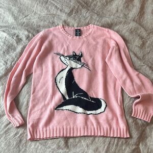 Vintage Penelope Cat Pink Sweater - S